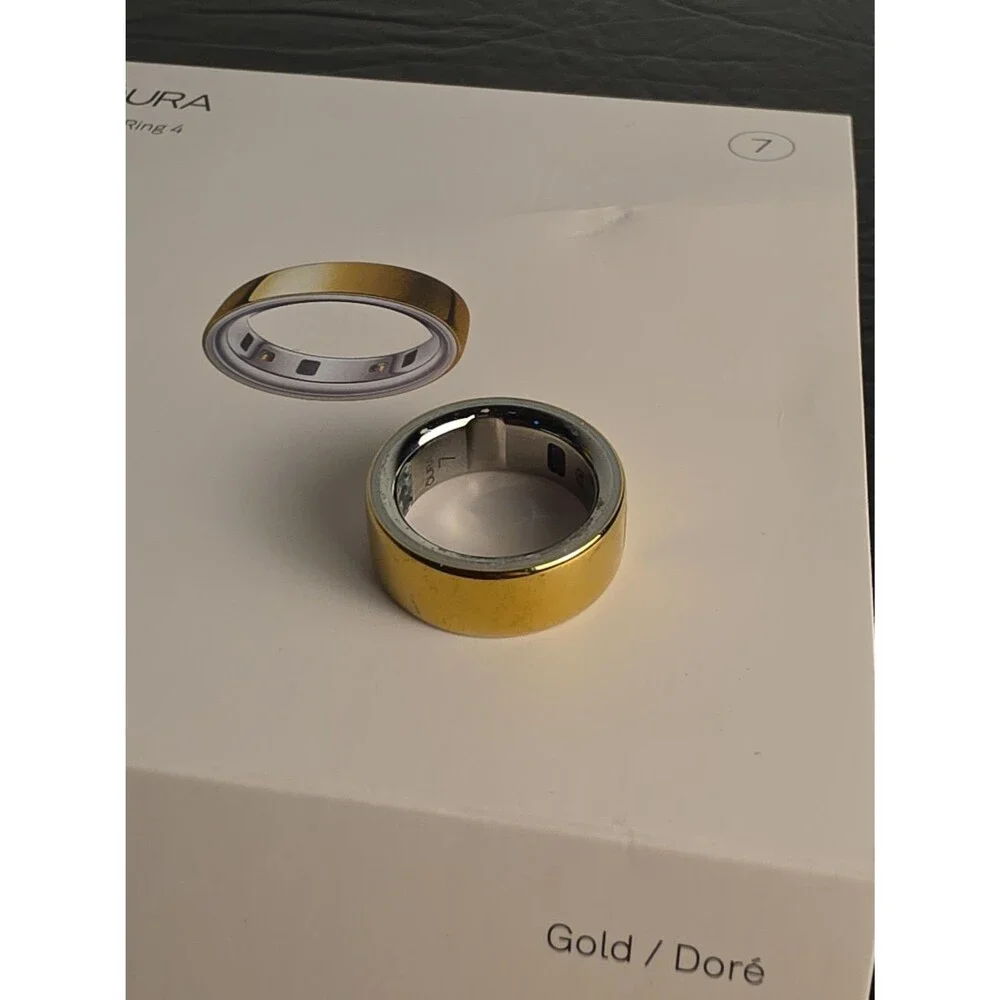 Oura Health + Fitness Tracker Smart Ring 4 Model OA11 - Gold (Size 7)